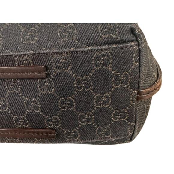 Gucci GG Web Monogram Brown Canvas Tote Bag with Braided Leather Strap (GGXX125) - Picture 7 of 16